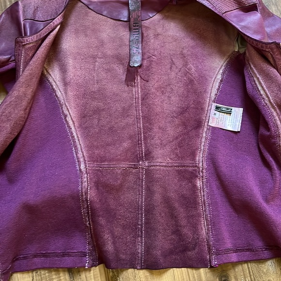 GMS-75 Purple Leather Zip Up Jacket - Picture 7 of 11